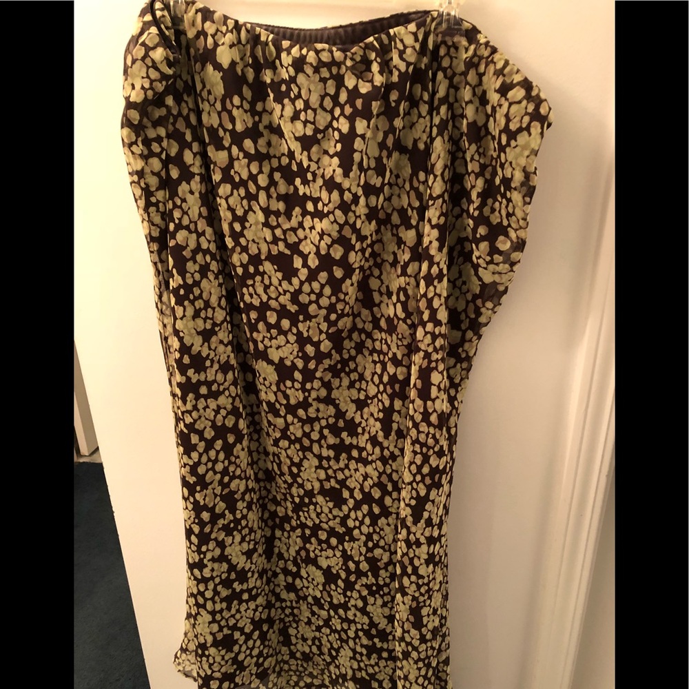 Mint green & brown elastic waist skirt